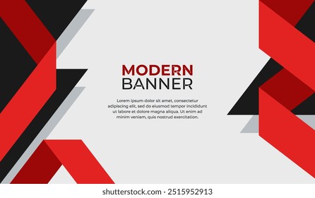 Modern background design template with red shapes