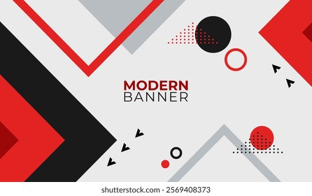 Modern background design template with red shapes