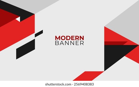 Modern background design template with red shapes
