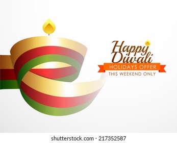 Modern background for Diwali festival with artistic diya.