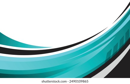 Modern background of dynamic curved lines. Racing style car wrap sticker design