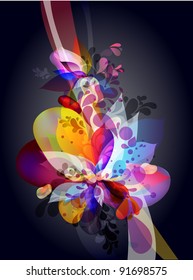 Modern background with flowers
