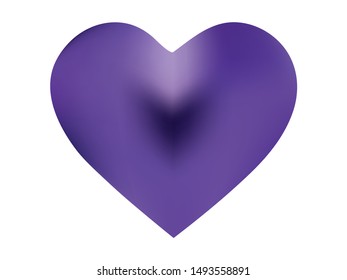 Modern background in the form of a heart. Soft color illustration. Neon style of 90th, 80th. Violet fluid colorful gradient shape for your mobile app and screens.