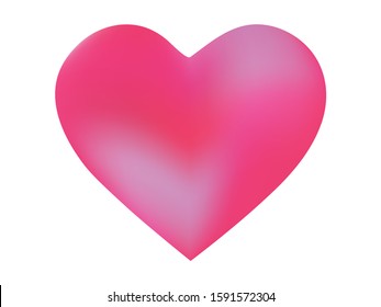 Modern background in the form of a heart. Soft color icon. Trendy style of 90th, 80th. Pink fluid colorful gradient shape for your mobile app and screens.