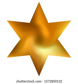 Modern background in the form of hexagram. Trendy soft color pastel. Traditional sacred religious symbol. Orange fluid colorful gradient shape for your mobile app and screens.