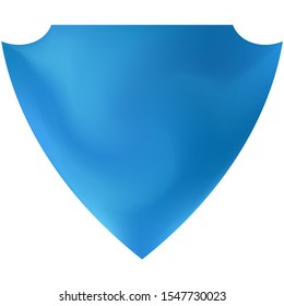Modern background in the form of a shield. Geometric backdrop in a style of 80th. Soft color art. Blue fluid colorful gradient shape for your mobile app and screens.