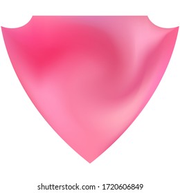 Modern background in the form of a shield. Surreal backdrop in a style of 80th. Soft color concept. Pink fluid colorful gradient shape for your mobile app and screens.