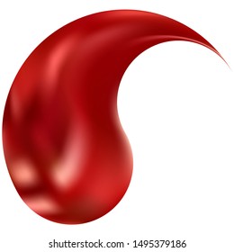 Modern background in the form of yin or yang. Trendy soft color icon. Traditional original east style. Red fluid colorful gradient shape for your mobile app and screens.