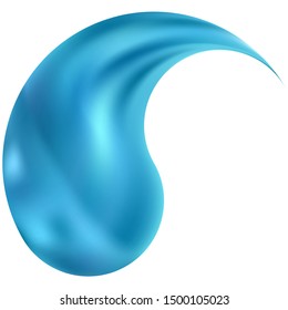 Modern background in the form of yin or yang. Traditional original east style. Trendy soft color element. Blue fluid colorful gradient shape for your mobile app and screens.
