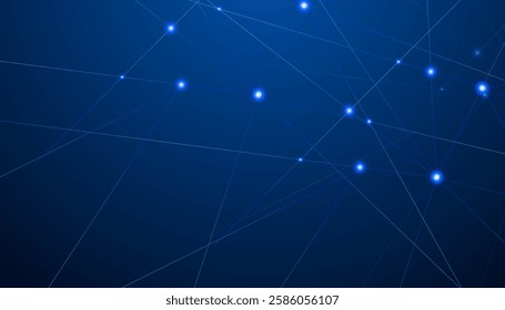 Modern background. Futuristic design blue background with glowing lines and dots. Perfect for technology related project.