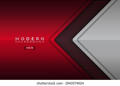 Fondo moderno Tecnología futurista 3D Flecha realista roja con blanco