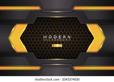 Fondo moderno Tecnología futurista 3D Realista Hexagonal Amarillo