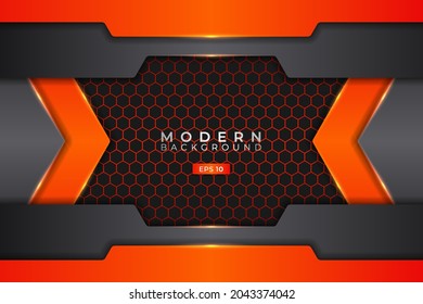 Fondo moderno Tecnología futurista 3D Realista Elegante Metálico Glossy Naranja