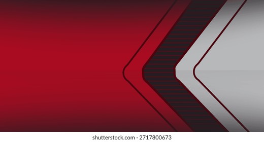 Fondo moderno Futurista Tecnología 3D Flecha realista Rojo con Blanco