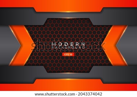 Modern Background Futuristic Technology 3D Realistic Elegant Metallic Glossy Orange