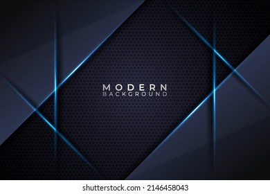 Fondo moderno Tecnología futurista Elegante Azul minimalista con efecto de línea brillante