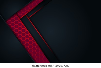 Modern background futuristic technology Hexagonal glow Red