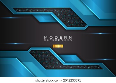 Modern Background Futuristic Technology Light Blue with Glossy Silver Metallic