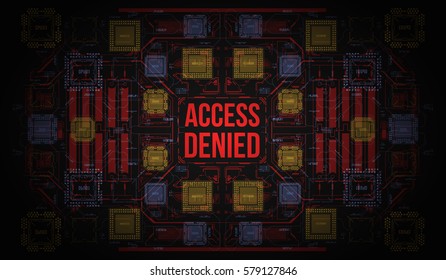 Modern Background with futuristic user interface. Electronic computer hardware technology. Motherboard digital chip. Integrated communication processor. Information engineering component.