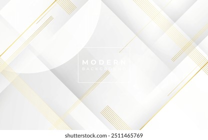 modern background, geometric, gray and white gradations, gold elements, luxury.eps 10