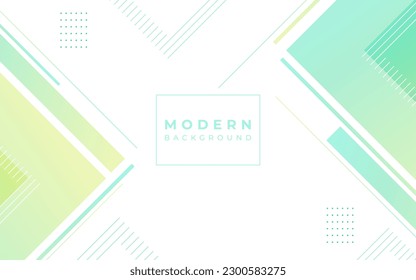 Modern background, geometric, green and yellow gradations, memphis