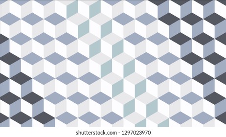 Modern background with geometric multiplied cube pattern, cold grey colours