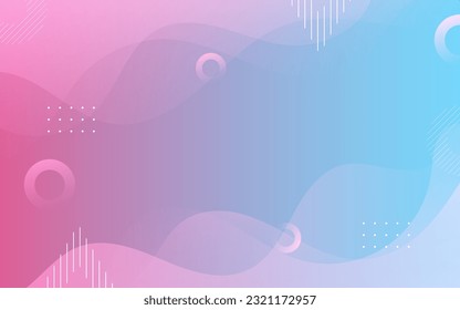 Modern background, geometric, pink and blue gradation, wave, memphis abstract eps 10
