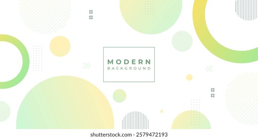 Modern background. geometric style, circle lines, green and yellow gradations, halftone memphis,vector eps 10
