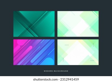 Modern background, geometric style, gradation green hijau tua, abstract Memphis,garis miring, eps 10