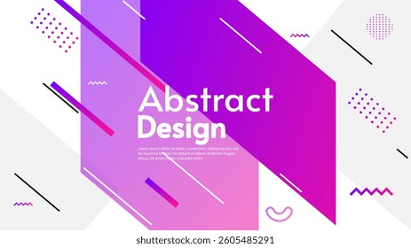 Modern background with geometry shapes. Gradient colorful lines with white backdrop. Vector illustration. Design for background, wallpaper, web. 