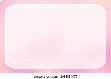 Moderner Hintergrund mit Glassmorphismus, Vektoreffekt. Transparentes Glaskartendesign. Glassmorphismus Trendstil. Abstrakter Banner mit farbigen, weißen Kreise mit unscharfem und schattenhaftem Hintergrund. Vektorgrafik.