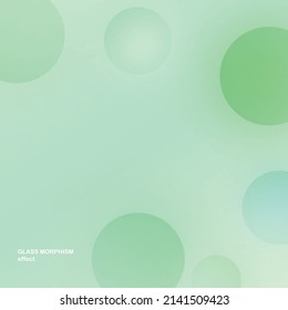 Moderner Hintergrund mit Glassmorphismus, Vektoreffekt. Transparentes Glaskartendesign. Glassmorphismus Trendstil. Abstrakter Banner mit farbigen, weißen Kreise mit unscharfem und schattenhaftem Hintergrund. Vektorgrafik.