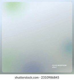 Modern background with glass morphism vector effect. Transparent glass card design. Glassmorphism trend style. Abstract banner with colored, white circles with blur and shadows. Vector illustration.