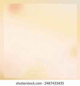 Modern background with glass morphism vector effect. Transparent glass card design. Glassmorphism trend style. Abstract banner with colored, white circles with blur and shadows. Vector illustration.