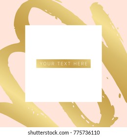 Modern background with golden brush stroke. Vector banner design