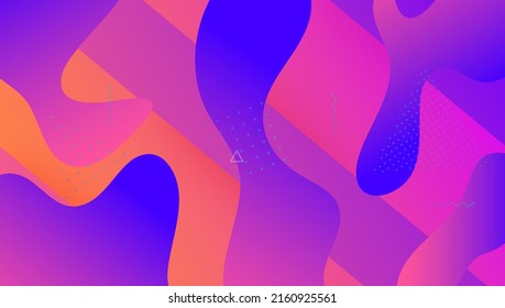 Modern Background. Gradient Element. Plastic Page. Horizontal Geometry. Tech Digital Shape. Violet Bright Banner. Dynamic Flyer. Color Landing Page. Lilac Modern Background