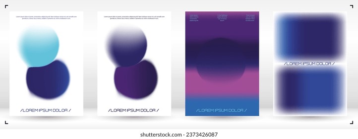 Modern Background with Gradient Mesh Holographic Shapes. Vector Cover Design for your Business. Minimal Colourful Print Set for Your Identity Style. 