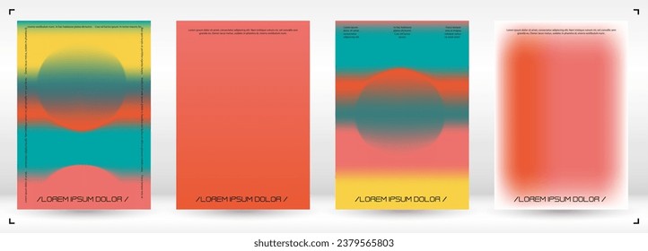 Modern Background with Gradient Mesh Holographic Shapes. Vector Page Design for your Identity. Minimal Print Set in Red Colors for Your Identity Style. 