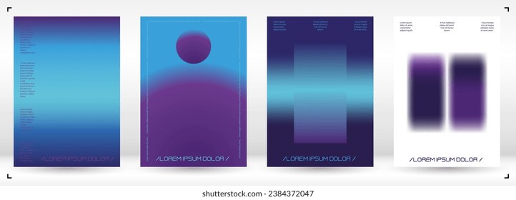 Fondo moderno con formas holográficas de malla degradada. Diseño de páginas vectoriales para su identidad. Conjunto mínimo de impresión en colores azul morado para su estilo de identidad. 