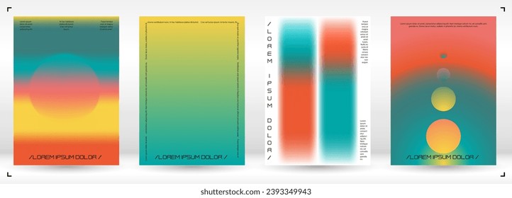 Modern Background with Gradient Mesh Holographic Shapes. Vector Cover Design for your Business. Minimal Print Set in Red Colors for Your Identity Style. 