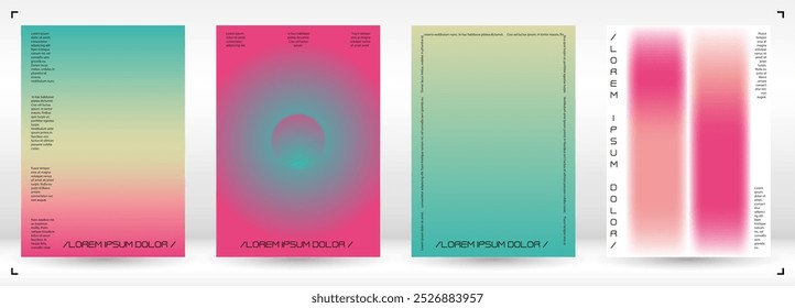 Fondo moderno con Formas holográficas de malla degradada. Diseño de página de Vector para su identidad. Conjunto de impresión mínima en Colores rosados para su estilo de identidad. 