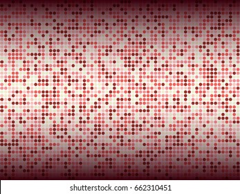 Modern background graphic design with red circles of different size arranged in lines. Half tone dots abstract vector geometric pattern. Horizontal banner or cover template.