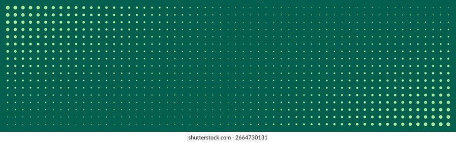 Modern background with halftone dot pattern. Green abstract background with futuristic tech-inspired dot gradient pattern. Creative wallpaper or background vector illustration for web banner.