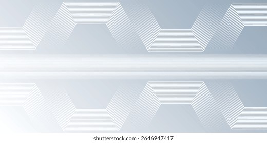 Modern background hexagon lines on gray gradient background. Geometric stripe line 