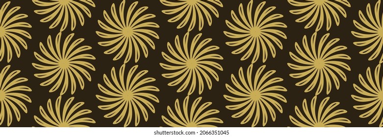 Imagen de fondo moderna con ornamento floral abstracto sobre fondo negro. Fondo perfecto para papel pintado, texturas. Ilustración vectorial.