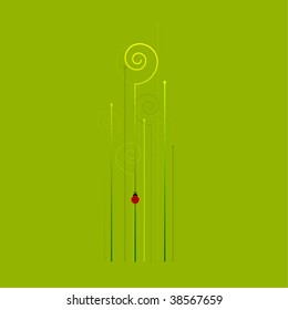 modern background with ladybug | vector