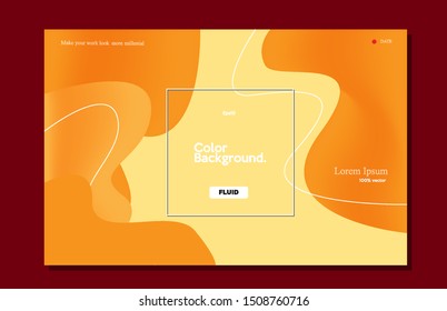 Modern background. Liquid color wallpaper orange. Trendy gradient shape composition eps10 -Vector