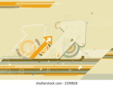 Modern  background with many arrows