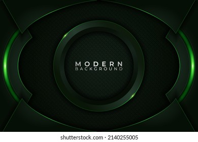 Moderno fondo Metálico Elegante Círculo con brillante Línea Verde