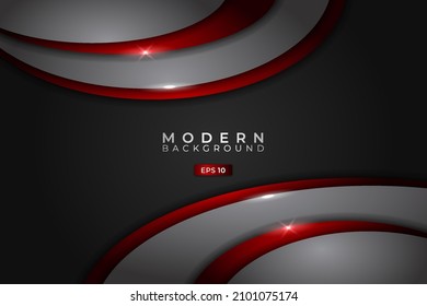 Fondo moderno Glossia metálica sobre el fondo Plata dinámica y Rojo